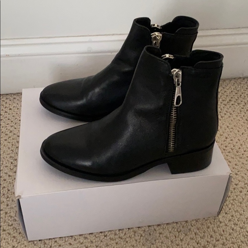 Women’s Black Leather Booties